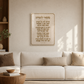 Gold Mizmor LeToda glossy acrylic wall art displayed in a living room