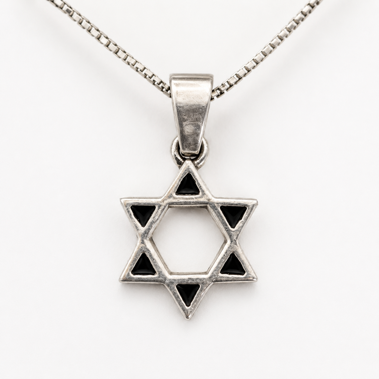 Open Star of David sterling silver women's necklace made in Israel