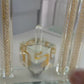 Crystal Tal Menorah with its central crystal dreidel spinning