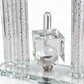 Close-up of the silver Hebrew lettering and crystal spinning dreidel