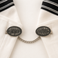 Silver-tone Birkat Kohanim tallit clips connected by a chain