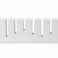 White concrete Hanukkah menorah with nine rectangular holders and raised left shamash, front view