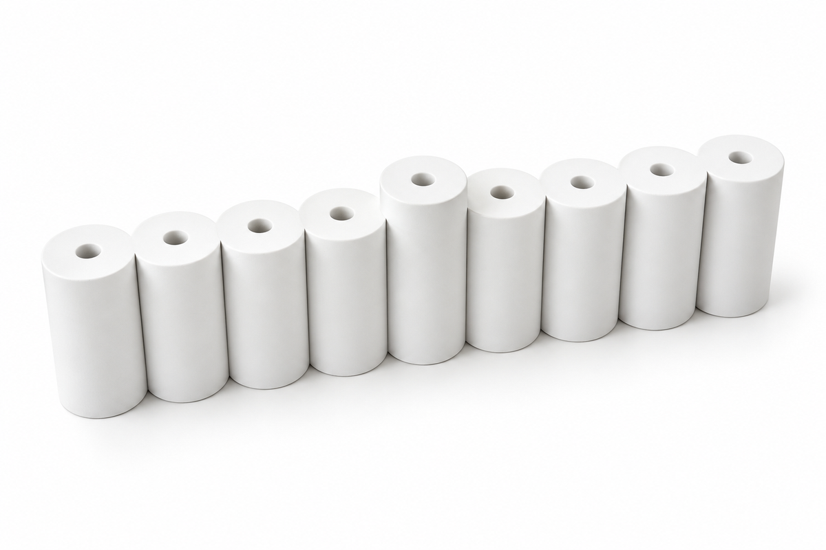White concrete menorah viewed from above showing nine round candle or oil cup openings