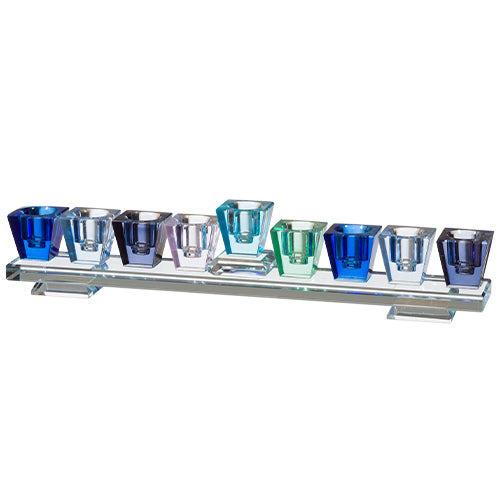 Crystal Menorah 27*5cm- Blue