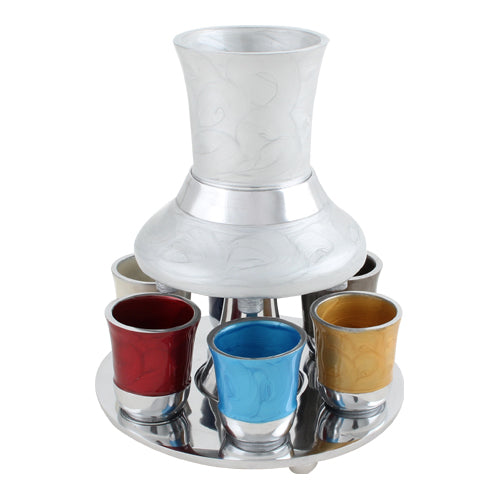 Aluminium Wine Divider With 6 Cups 21cm- Multicolored