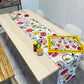 Rosh Hashanah Package. Colorful Linen cotton pomegranate table runner + matching challah cover + bamboo honey dish + Gefen bear honey