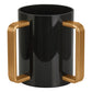 Lucite Wash Cup Black with Gold Handles