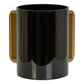 Lucite Wash Cup Black with Gold Handles