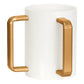 Lucite Wash Cup White with Gold Handles