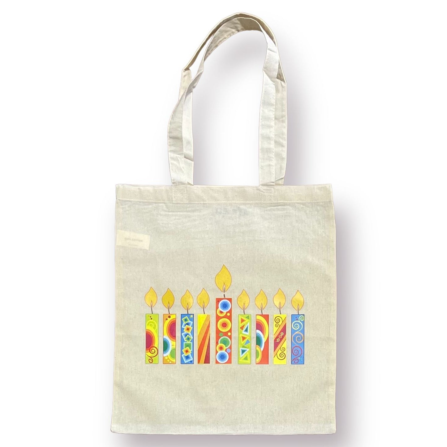 Colorful hanukkah candles 15 x 16 tote bag for hanukkah gifts gifts bag Chanukah festive design for hanukkah party