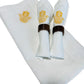 12 pack of White linen with gold hamsa napkins 18 x 18"