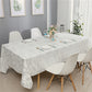 Velvet Tablecloth White Silver Mosaic Print EXTRA WIDE