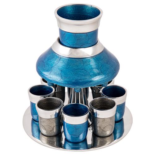 Aluminum Wine Divider With 8 Small Cups 21 Cm Blue and grey