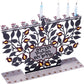 Colorful menorah, pomegranates for candles 7.5*19.5*29.5 cm cm Made in Israel suitable for lighting with oil or candles