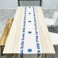 Navy blue Brachot table runner bring in all the brachot to your home