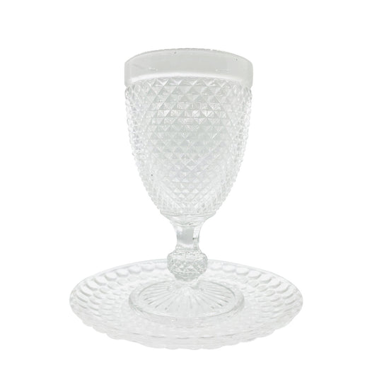 Fancy Elegant Decorated Kiddush Glass with a Plate.