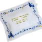 All Linen Embroidered Blue Bird Challah Cover