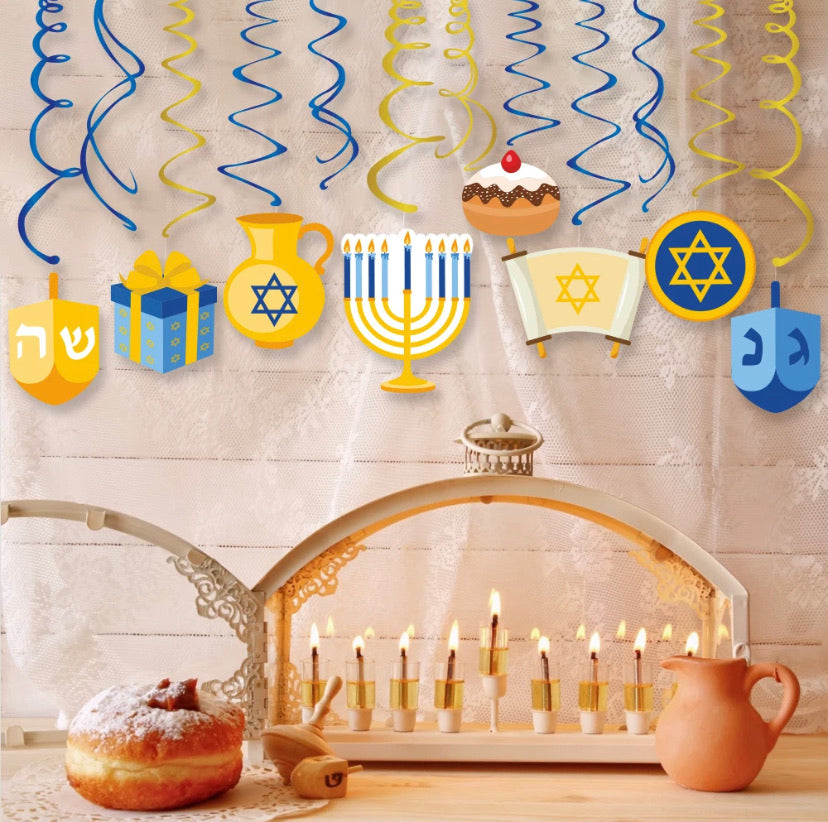 Foil Swirl Hanukkah Decorations