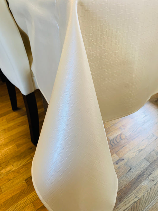 Pearl White Waterproof Stain Resistant, Stain Proof, Magic Tablecloth. Pu Leather/pvc Faux Leather.