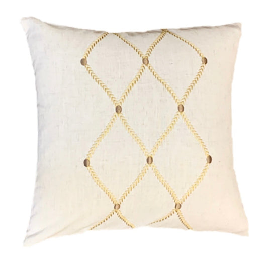 Decorative Embroidered Beige Linen Pillowcases