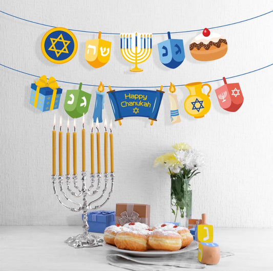 Colorful Hanukkah Banner