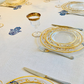 Blue Hamsa Tablecloth. Original Design by Broderies de France